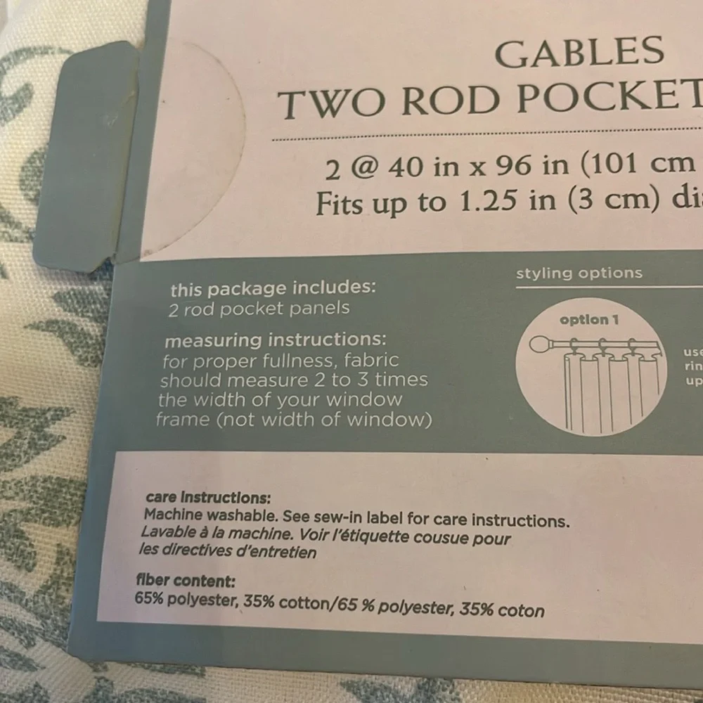 Peri Home Gables Curtain Panels Rod Pocket Seafoam New